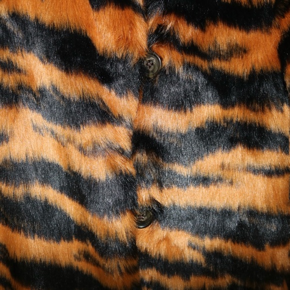 J. Crew Collection Tiger Faux Fur Coat in Caramel Black - Picture 10 of 16